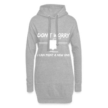 3D Printer Shirt 3D Druck TShirt Geschenkidee - Hoodie-Kleid - Grau meliert - Vorne