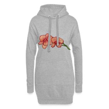 Rosa Orchidee - Hoodie-Kleid - Grau meliert - Vorne