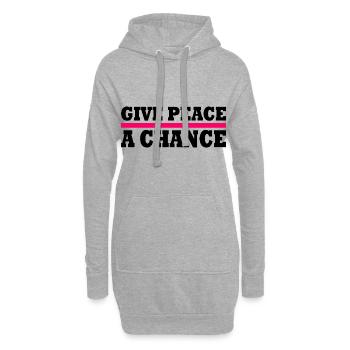Give peace a chance - Hoodie-Kleid - Grau meliert - Vorne