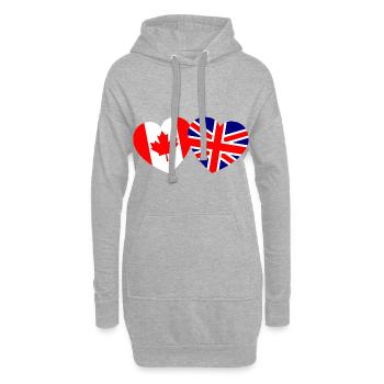 Die britisch kanadische Liebe - Hoodie-Kleid - Grau meliert - Vorne