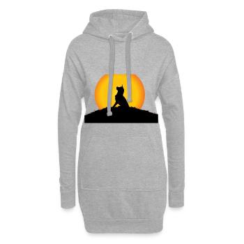 Un chien au soleil - Sweat-shirt à capuche long Femme - gris chiné - Devant