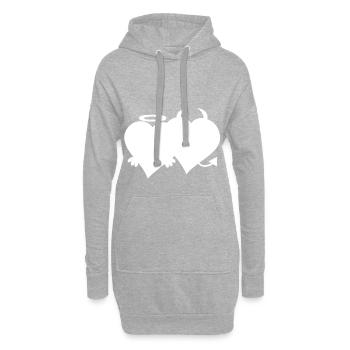 Herz Engel und Teufel - Hoodie-Kleid - Grau meliert - Vorne