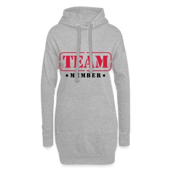 membre de l'équipe - Sweat-shirt à capuche long Femme - gris chiné - Devant