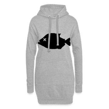 Piranha Poisson - Sweat-shirt à capuche long Femme - gris chiné - Devant