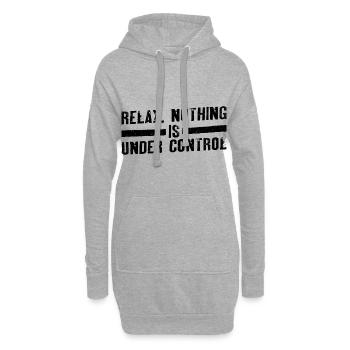 Relax, Nothing Is Under Control 19 - Hoodie-Kleid - Grau meliert - Vorne