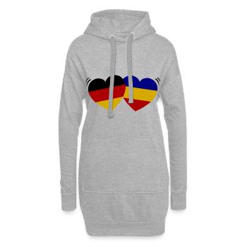 Partenariat Roumanie Allemagne - Sweat-shirt à capuche long Femme - gris chiné - Devant