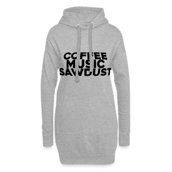 Café Musique Sciure de bois - Sweat-shirt à capuche long Femme - gris chiné - Devant