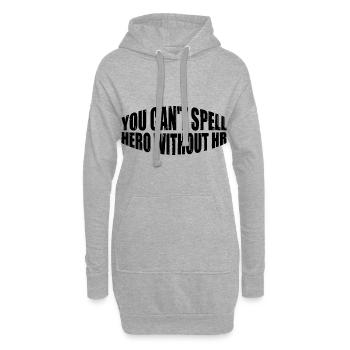 You Can't Spell Hero Without Hr 8 - Hoodie-Kleid - Grau meliert - Vorne