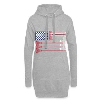 Vintage Flag > US Flag with Lacrosse Bats - Hoodie-Kleid - Grau meliert - Vorne