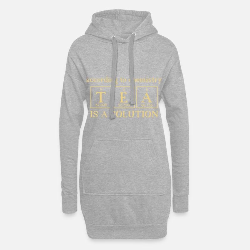 Tea is a solution - teabag chemistry elements - Hoodie Dress - heather grey