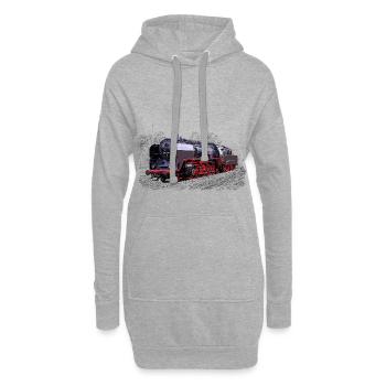 Dampflok 50 3501 - Hoodie-Kleid - Grau meliert - Vorne