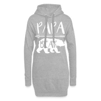 Papa Bear Vater Vatertag Geschenk - Hoodie-Kleid - Grau meliert - Vorne