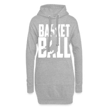 basket-ball - Sweat-shirt à capuche long Femme - gris chiné - Devant