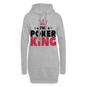 Poker King - Jouer au cadeau de poker - Sweat-shirt à capuche long Femme - gris chiné - Devant