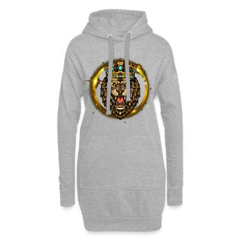 Löwe Lion König King Krone Gold - Hoodie-Kleid - Grau meliert - Vorne