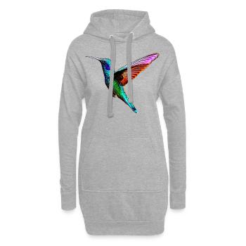 Colibri - Sweat-shirt à capuche long Femme - gris chiné - Devant