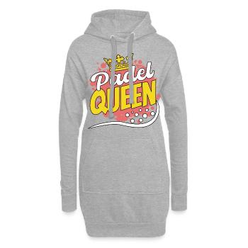 Padel Paddel Tennis Sport Königin Herz I Geschenk - Hoodie-Kleid - Grau meliert - Vorne