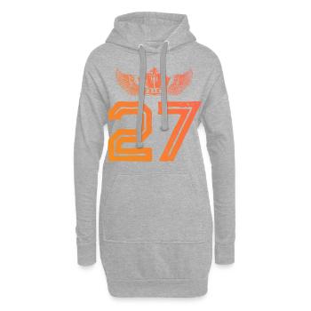 27 Zahl Krone - Hoodie-Kleid - Grau meliert - Vorne