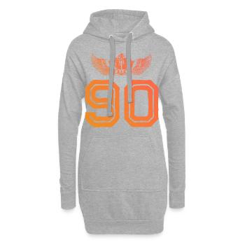 90 Zahl Krone - Hoodie-Kleid - Grau meliert - Vorne