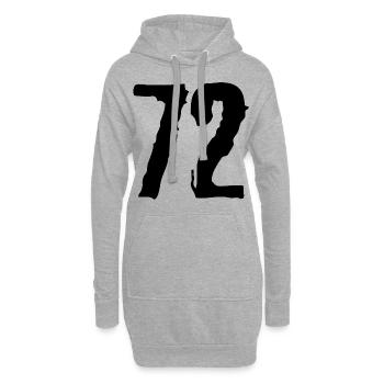 72 Zahl Trikot - Hoodie-Kleid - Grau meliert - Vorne