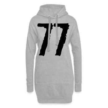 Maillot numéro 77 - Sweat-shirt à capuche long Femme - gris chiné - Devant