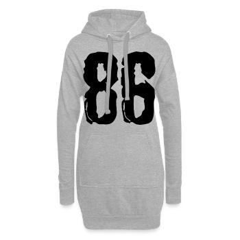 86 Zahl Trikot - Hoodie-Kleid - Grau meliert - Vorne