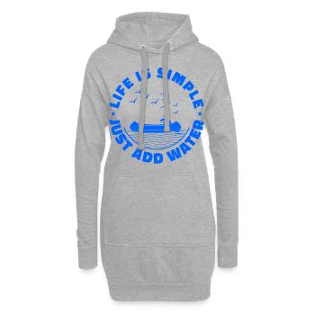 Life Can Be Simple Just Add Water Kayaking Paddle - Hoodie-Kleid - Grau meliert - Vorne