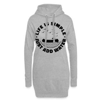 Life Can Be Simple Just Add Water Kayaking Paddle - Hoodie-Kleid - Grau meliert - Vorne