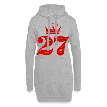 27 Zahl Krone - Hoodie-Kleid - Grau meliert - Vorne