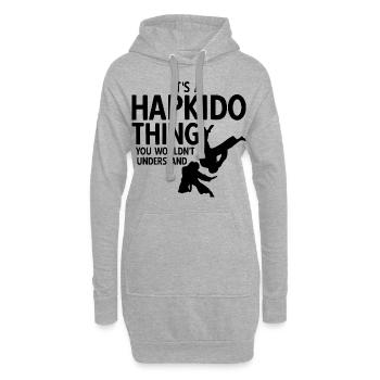 Koreanischer Kampfsport Hapkido - Hoodie-Kleid - Grau meliert - Vorne