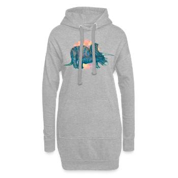 Ein wilder Dinosaurier - Hoodie-Kleid - Grau meliert - Vorne