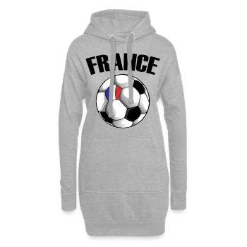 France Football Drapeau Français Fan de Football - Sweat-shirt à capuche long Femme - gris chiné - Devant