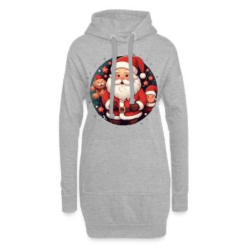 Lustiger Weihnachtsmann zu Weihnachten - Hoodie-Kleid - Grau meliert - Vorne