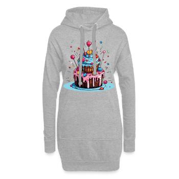 Gâteau Gâteau Pâtisserie Boulanger Reine de la cuisson Fée de la pâtisserie - Sweat-shirt à capuche long Femme - gris chiné - Devant