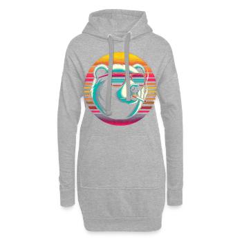 Bear Cigarette - Hoodie Dress - heather grey - Front
