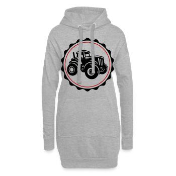 Silhouette d’agriculteur de tracteur - Sweat-shirt à capuche long Femme - gris chiné - Devant