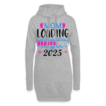 Mère 2025 chargement, je serai maman en 2025 - Sweat-shirt à capuche long Femme - gris chiné - Devant