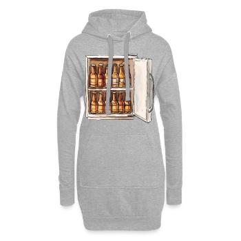 Beer Fridge Beer Bottles Men Drinking Funny - Hoodie Dress - heather grey - Front