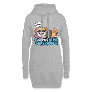Süßer schlafender Pekinese für Hundeliebhaber - Hoodie-Kleid - Grau meliert - Vorne