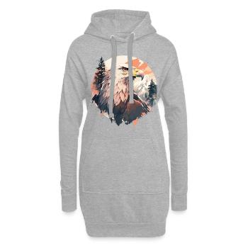 Eagle Head, Nature, Nature sauvage, Forêt, Arbres, Montagnes - Sweat-shirt à capuche long Femme - gris chiné - Devant