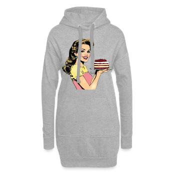 Cuisson Gâteau Cuisson Reine Cuisson Fée Boulanger Pop Art - Sweat-shirt à capuche long Femme - gris chiné - Devant
