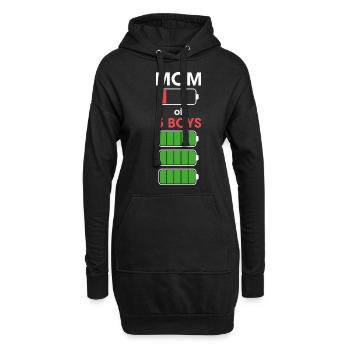 Mom of 3 Boys Funny Woman Girl With Three 3 Sons C - Hoodie-Kleid - Schwarz - Vorne