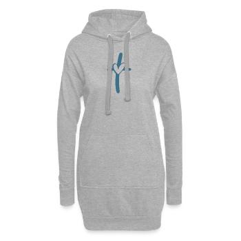 Jesus Herzkreuz - Hoodie-Kleid - Grau meliert - Vorne