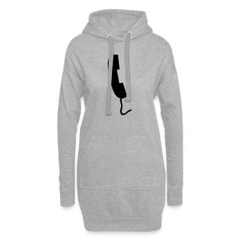 telefon - Hoodie-Kleid - Grau meliert - Vorne
