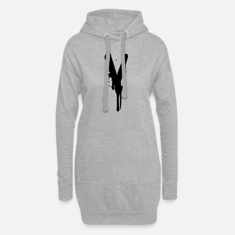 Graffiti V tombe Farbklex spray - Sweat-shirt à capuche long Femme - gris chiné