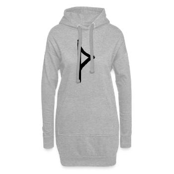symbole viking rune thurisaz noire - Sweat-shirt à capuche long Femme - gris chiné - Devant