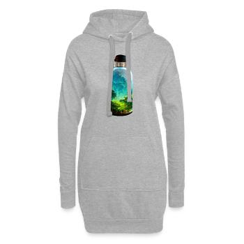 Flasche mit einem Wald - Hoodie-Kleid - Grau meliert - Vorne