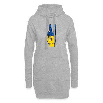Paix pour l’Ukraine - Sweat-shirt à capuche long Femme - gris chiné - Devant