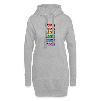 Regenbogen Liebe Typografisches Design - LGBTQ PRide - Hoodie-Kleid - Grau meliert - Vorne