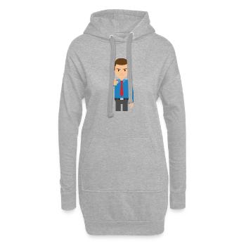Direkter Vorgesetzter Cartoon - Hoodie-Kleid - Grau meliert - Vorne